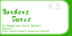 norbert durst business card